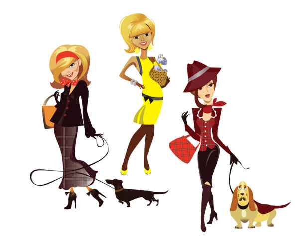 Stylish cartoon characters 09 vector - Vector People free download