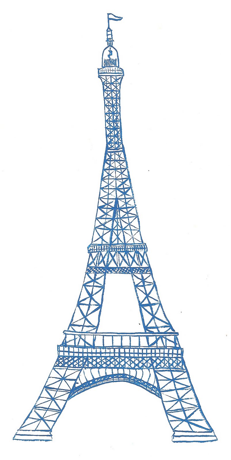 Eiffel Tower Drawing For Kids