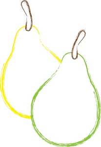Pears Clipart Image - Yellow and Green Pear