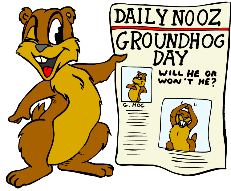 Clipart cartoon groundhog day