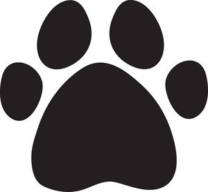 Dogs paw print clipart black and white