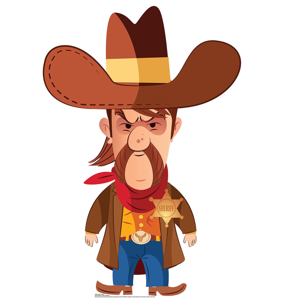 Cartoon Cowboy Sheriff Wild West Western Party Standup Standee ...