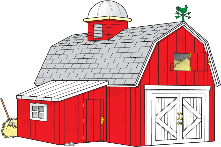 Cartoon barn clip art along with cartoon farm animals along with ...