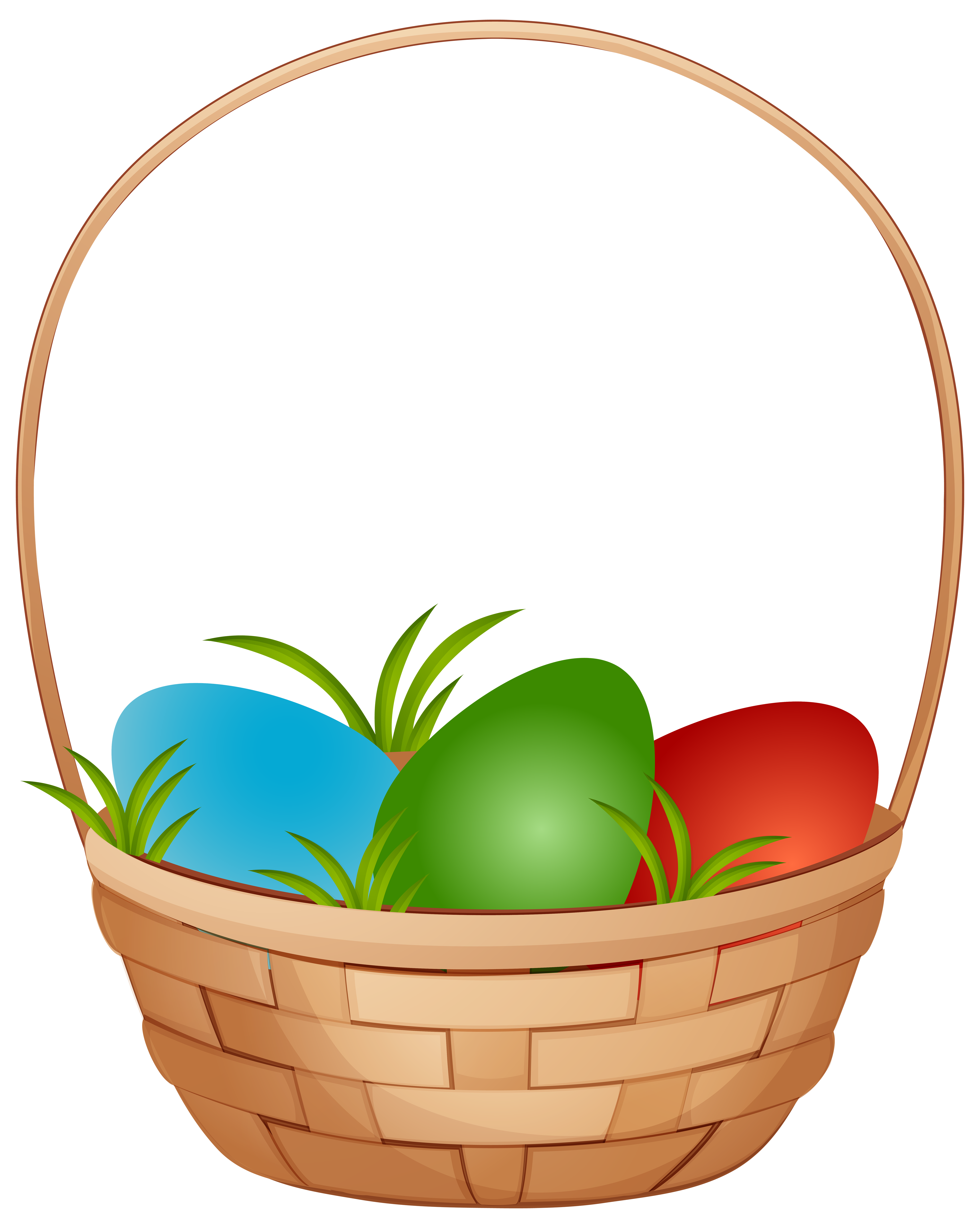 Easter Basket with Eggs PNG Clip Art Image