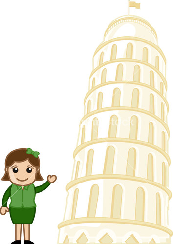 Leaning Tower Of Pisa Cartoon Vector