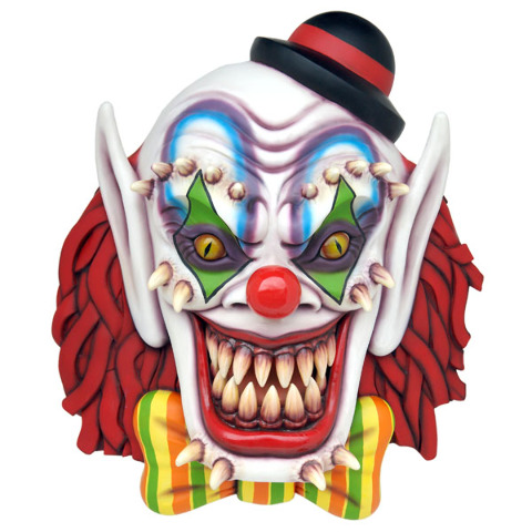 SCARY CLOWN 5 ft Face Wall Mount Halloween Props - LM Treasures ...