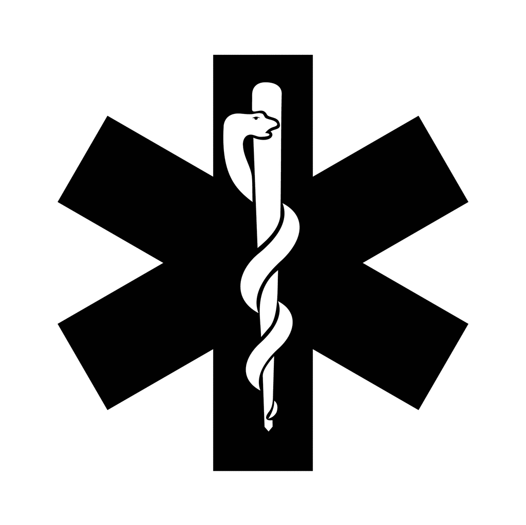 Black and white clipart of star of life