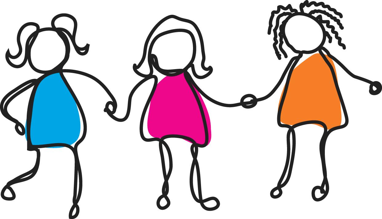 4 Friends Holding Hands Clipart
