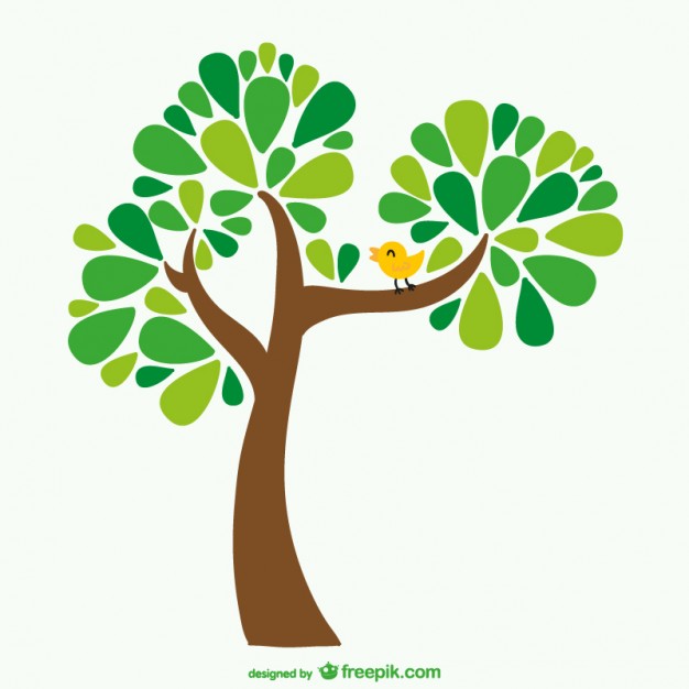 Tree and bird cartoon Vector | Free Download