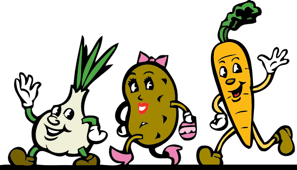 Animated fruits and vegetables clipart