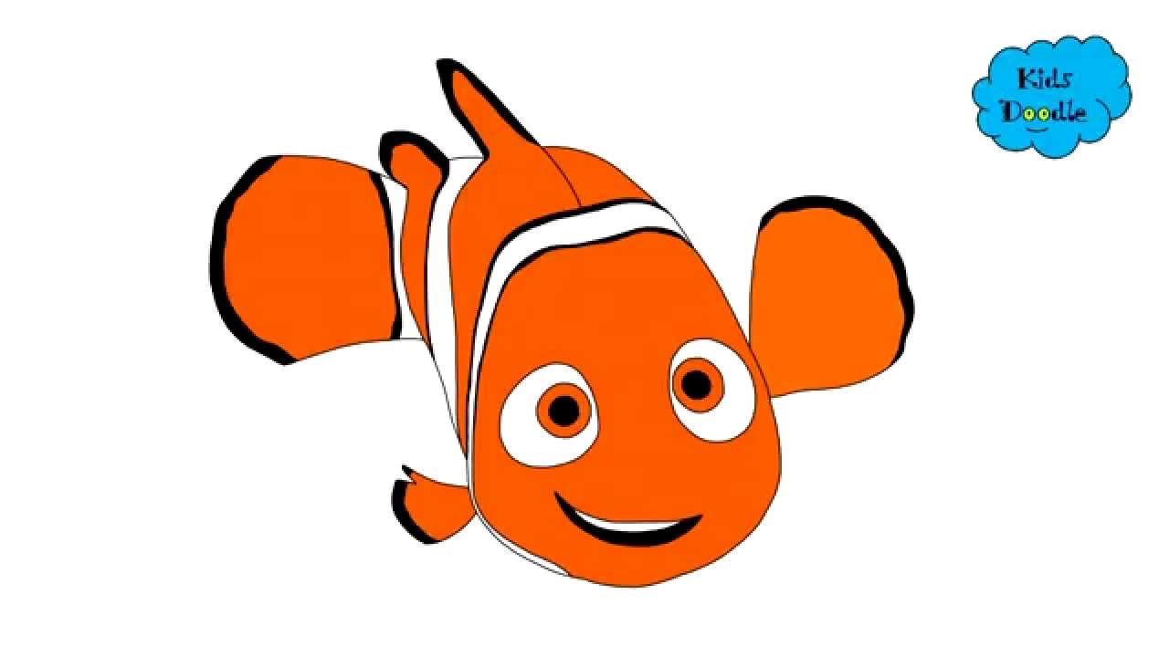 How to draw Nemo from Finding Nemo movie full step by step guide ...