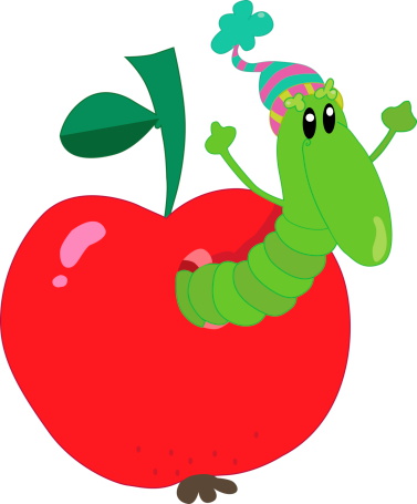 Clip Art Of Apple Worm Clip Art, Vector Images & Illustrations ...