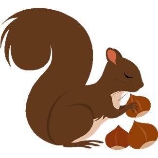 Squirrel with nut clipart