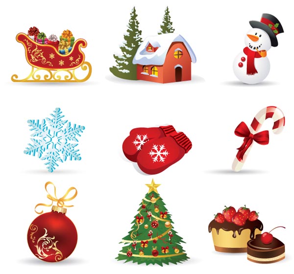 Exquisite christmas ornaments vector Free Vector / 4Vector