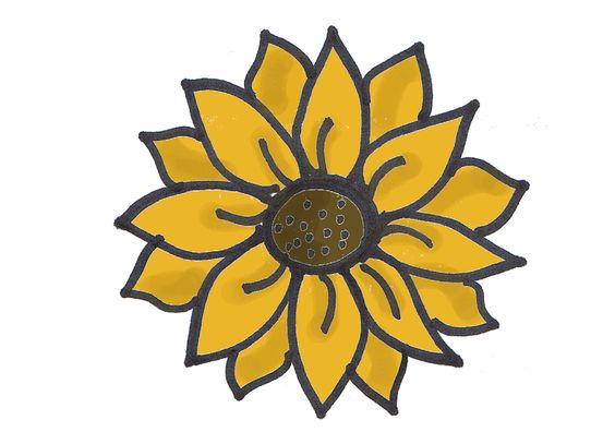 Sunflower drawing, Ideas and Cus d'amato