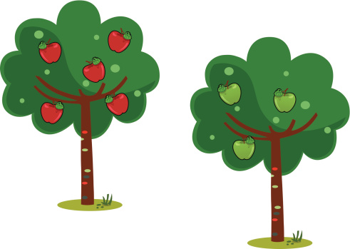 Cartoon Of The Apple Tree Clip Art, Vector Images & Illustrations ...