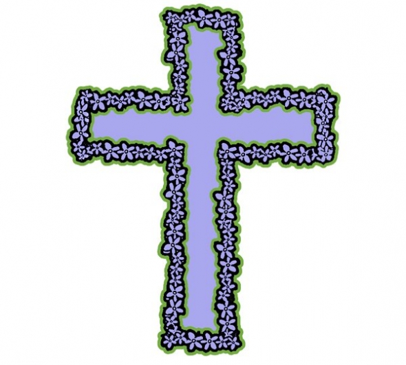 Cross With Flowers Clipart