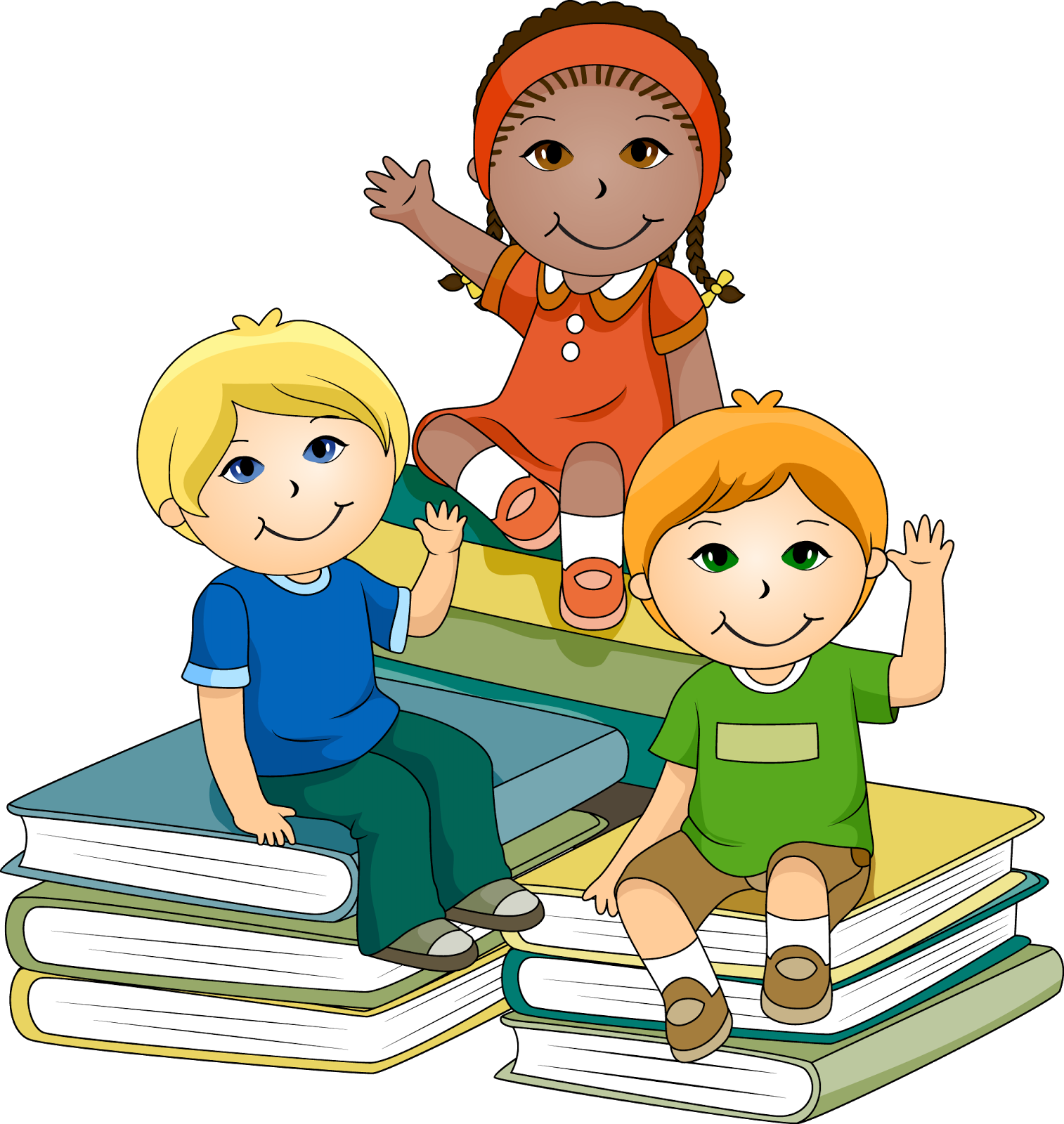 Group Of Kids Reading Clipart