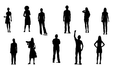 Silhouette People Standing - ClipArt Best