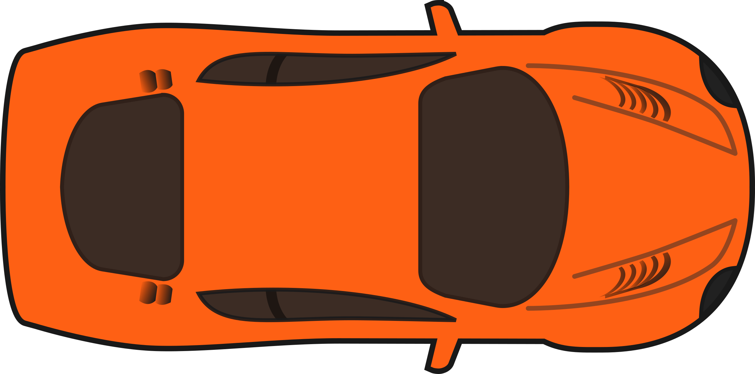 Clipart - Orange Racing Car (Top View)
