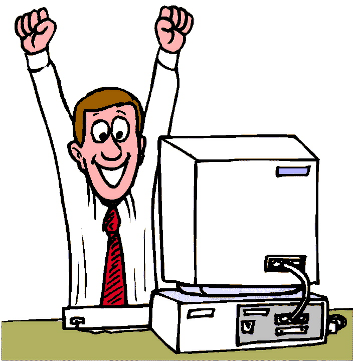 Happy Computer User - Free Clipart Images