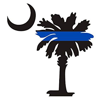 Amazon.com: Thin Blue Line South Carolina Flag Palm & Moon Decal ...
