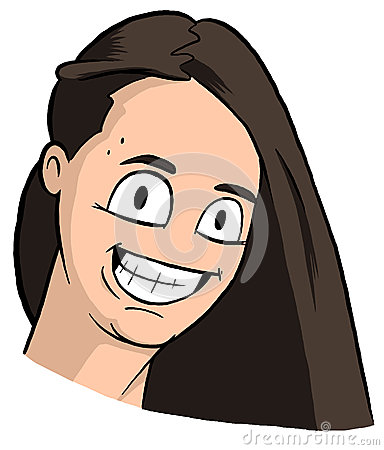 Teenage girl with brown hair and brown eyes clipart