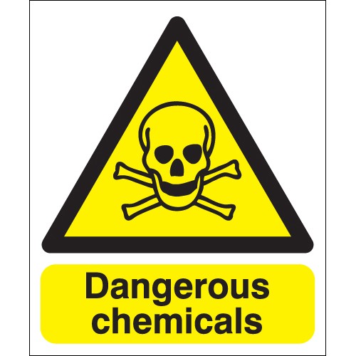 Clear and compliant dangerous chemical hazard signs - Safetyshop