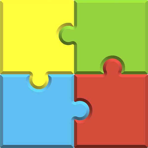 4 Piece Puzzle Template
