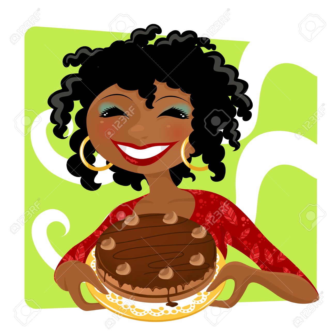 black woman cooking clipart