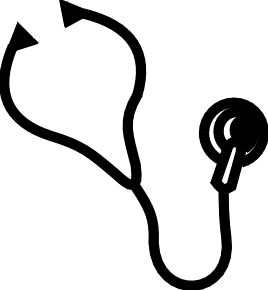 Stethoscope clipart black and white