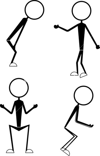 Funny Cartoon Stick Figures Characters Poses