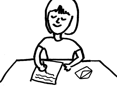 Write letter clipart black and white