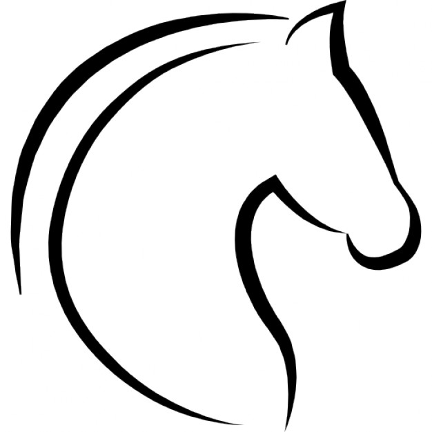 Horse head with hair outline Icons | Free Download