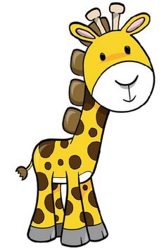 Cute baby giraffe head clipart