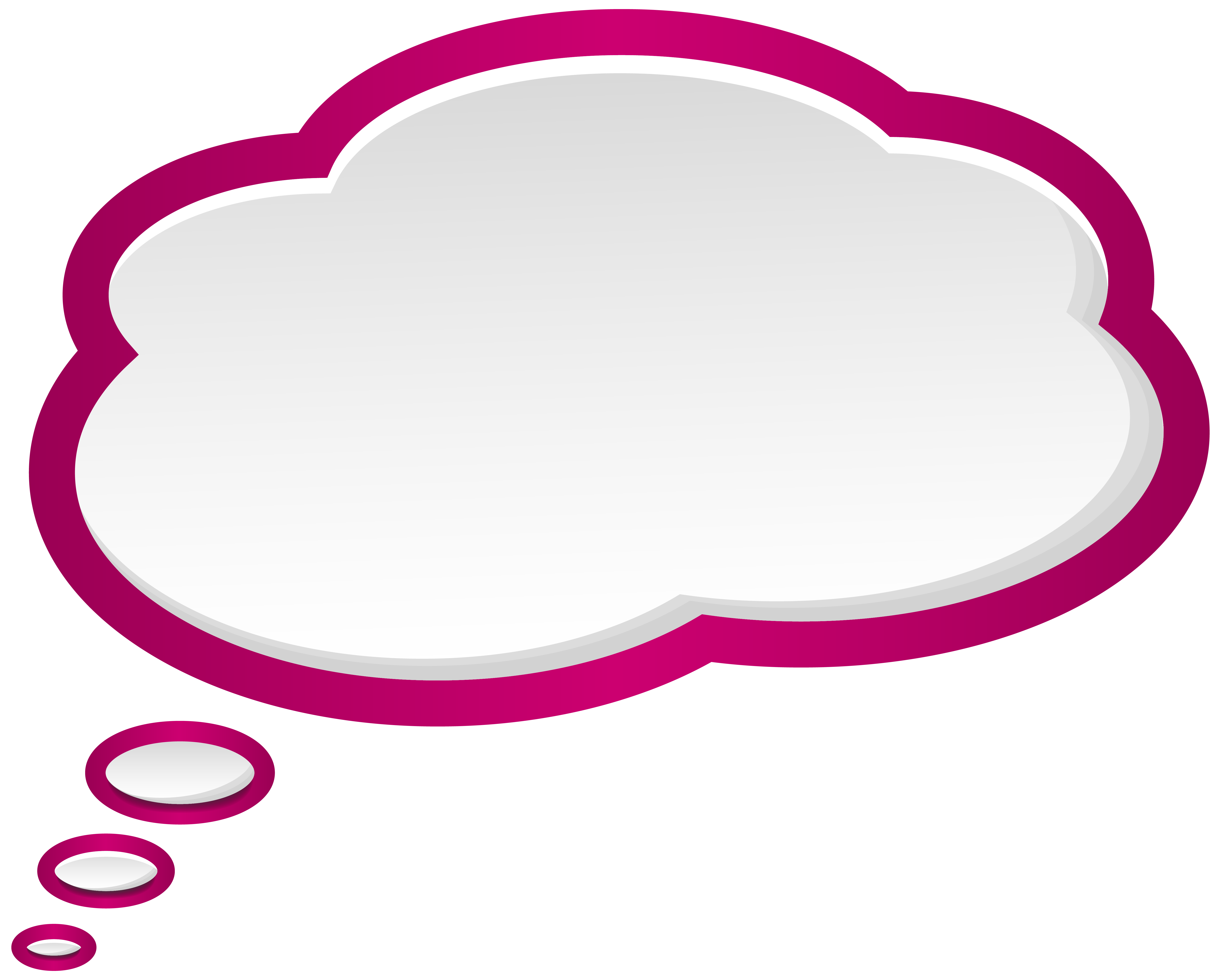 Bubble Speech Pink White PNG Clip Art Image