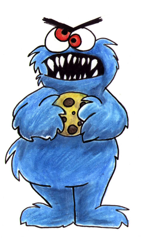 Baby Cookie Monster Eating Cookies Cartoon - ClipArt Best
