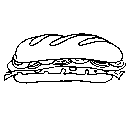 Coloring page Vegetable sandwich to color online - Coloringcrew.