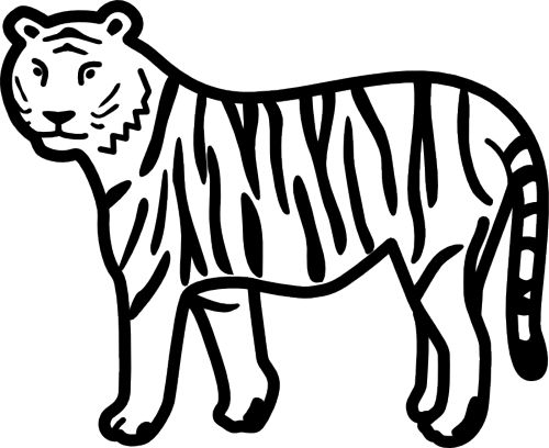tiger clipart black and white free - photo #10
