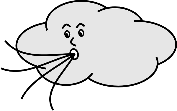 Wind Blowing Cloud Clip Art - vector clip art online ...