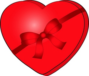 Valentine Clipart Image - Heart Shaped Box of Valentine Candy with ...