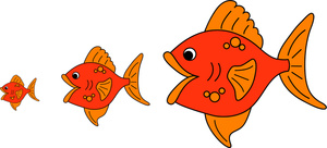 Free Food Chain Clip Art Image - Fishes Eating Smaller Fish