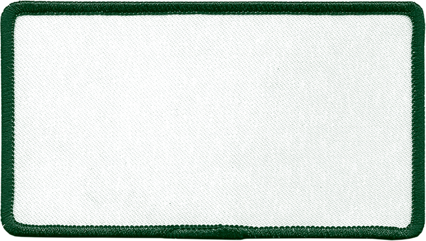 3.5inch Rectangle R2 Green Border Blank Uniform Embroidered Patch ...