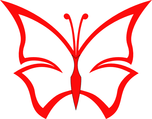 Red Butterfly clip art - vector clip art online, royalty free ...