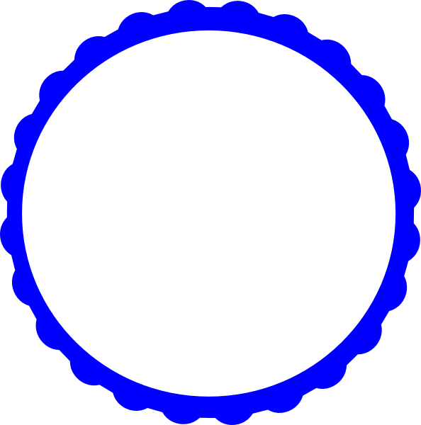 Blue Scallop Circle Frame clip art - vector clip art online ...