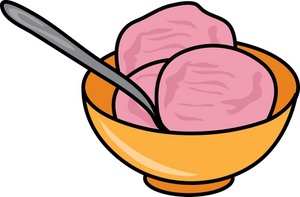 Ice Cream Clipart Image - A Yellow Bowl With Strawberry Ice Cream