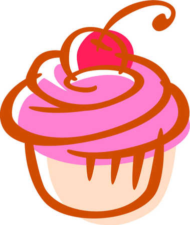 Stock Illustration - Drawing of a cupcake