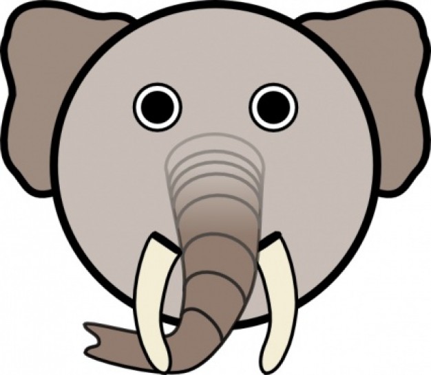 Elephant With Rounded Face clip art | Download free Vector