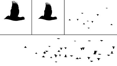 flock of birds isolated on white ( Series 1 - Version from 1 to 3 ...