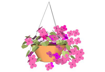Clipart hanging flower basket